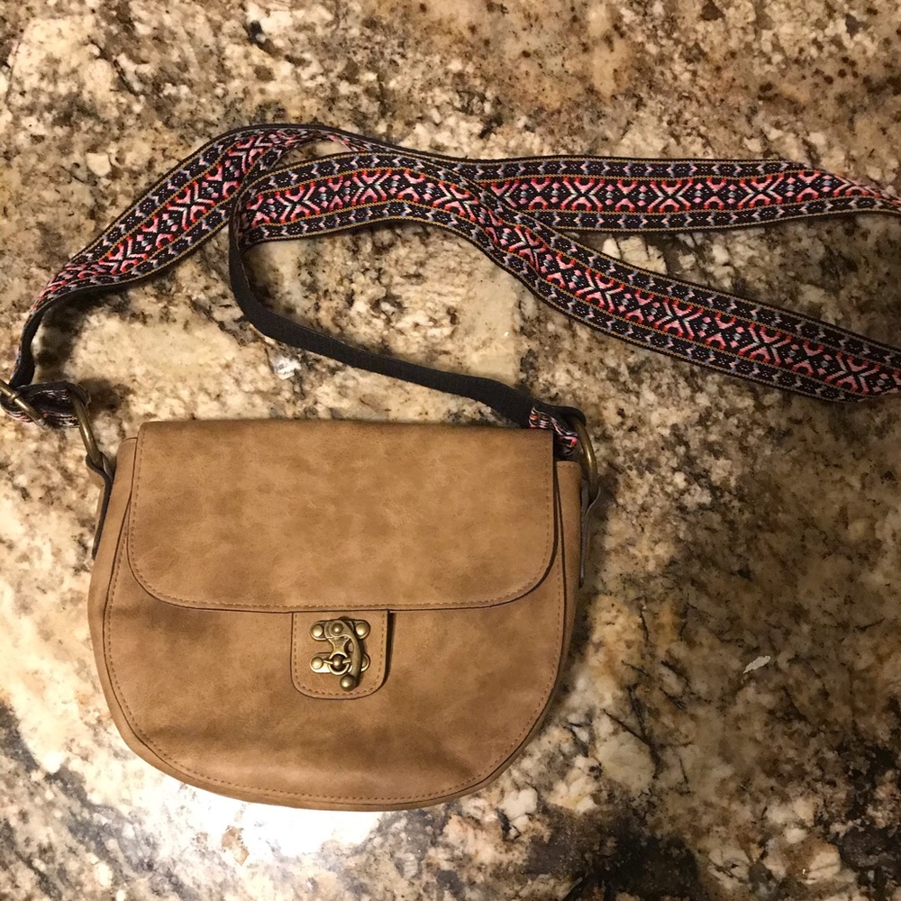 Suede shoulder strap purse